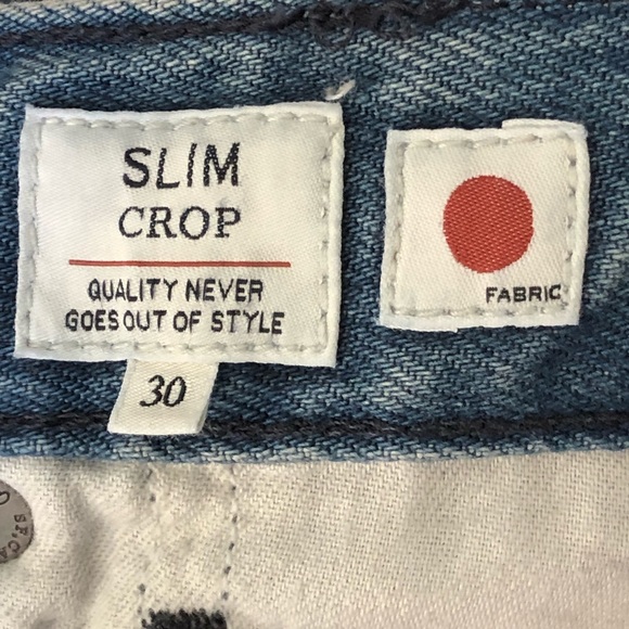 Levis Made & Crafted Slim Crop Fit Big E Japanese Denim Two Tone Jeans 30 NWT - Picture 5 of 12